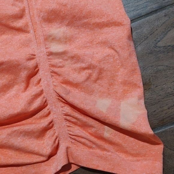 Athleta M orange workout athletic shirt cinch - Picture 2 of 4